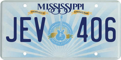 MS license plate JEV406