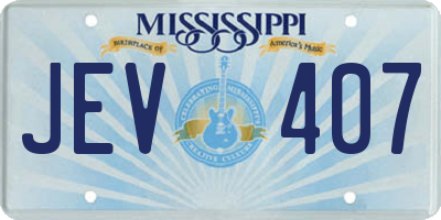 MS license plate JEV407