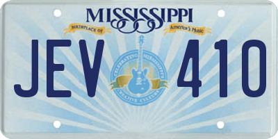 MS license plate JEV410
