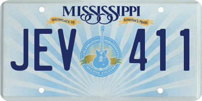 MS license plate JEV411