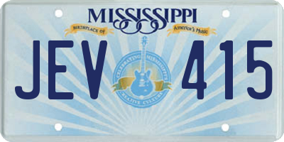 MS license plate JEV415