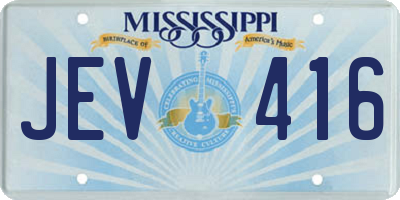 MS license plate JEV416