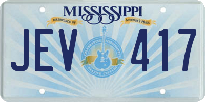 MS license plate JEV417