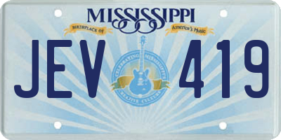 MS license plate JEV419