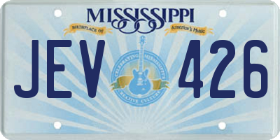 MS license plate JEV426
