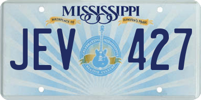 MS license plate JEV427