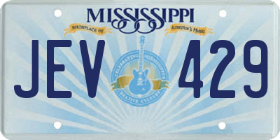 MS license plate JEV429