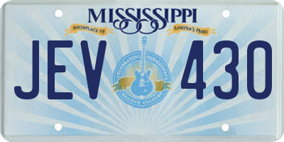 MS license plate JEV430