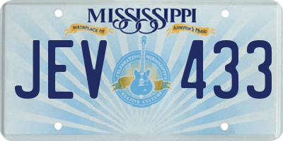 MS license plate JEV433
