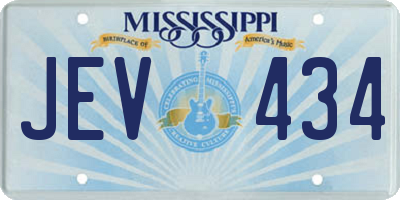 MS license plate JEV434