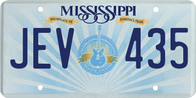MS license plate JEV435