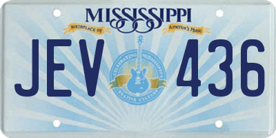 MS license plate JEV436