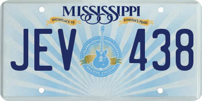 MS license plate JEV438