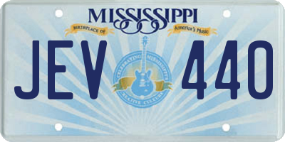 MS license plate JEV440