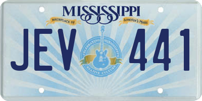 MS license plate JEV441