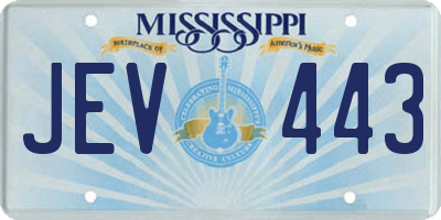 MS license plate JEV443