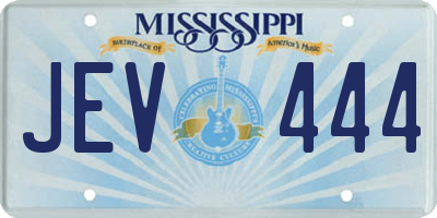 MS license plate JEV444
