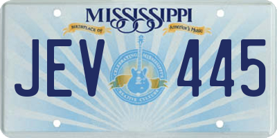 MS license plate JEV445