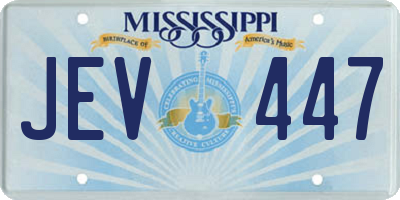 MS license plate JEV447