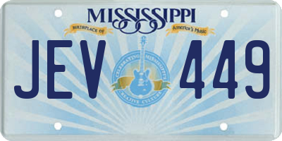 MS license plate JEV449