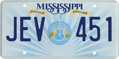 MS license plate JEV451