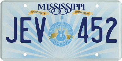 MS license plate JEV452