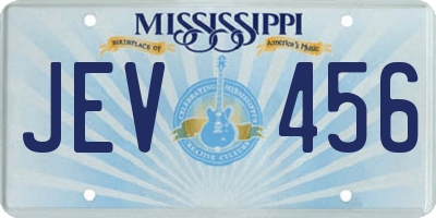 MS license plate JEV456