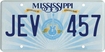 MS license plate JEV457