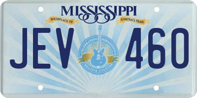 MS license plate JEV460