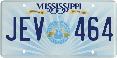 MS license plate JEV464