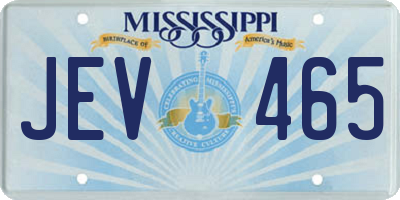 MS license plate JEV465