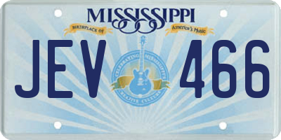 MS license plate JEV466
