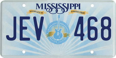 MS license plate JEV468