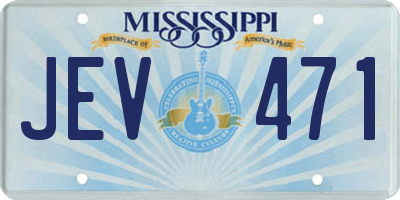 MS license plate JEV471