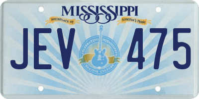 MS license plate JEV475
