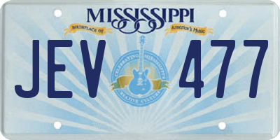 MS license plate JEV477