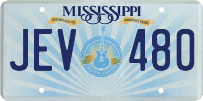 MS license plate JEV480