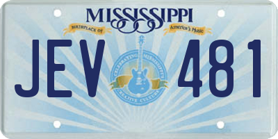 MS license plate JEV481
