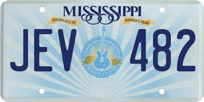 MS license plate JEV482