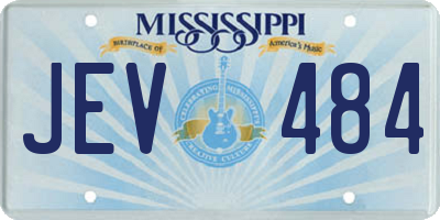 MS license plate JEV484