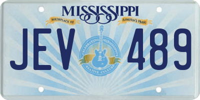 MS license plate JEV489