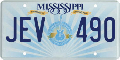 MS license plate JEV490