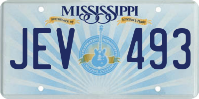 MS license plate JEV493