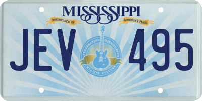 MS license plate JEV495