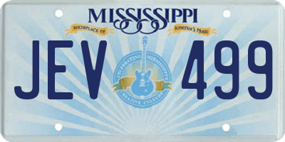 MS license plate JEV499