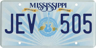 MS license plate JEV505