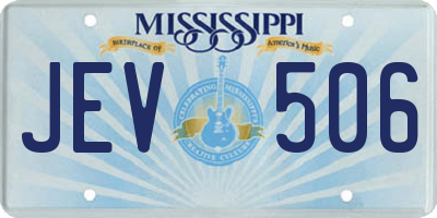 MS license plate JEV506