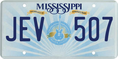 MS license plate JEV507