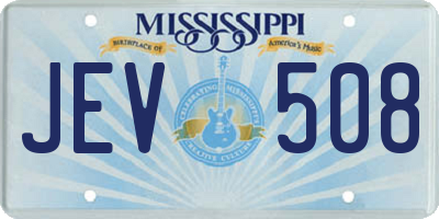MS license plate JEV508