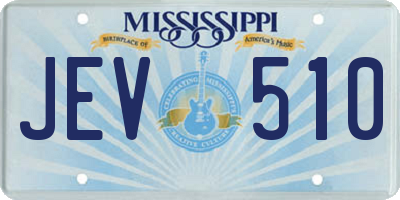 MS license plate JEV510